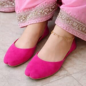 pink velvety khussa