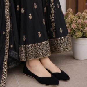 black velvety khussa