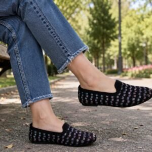 Fabric black coatshoe