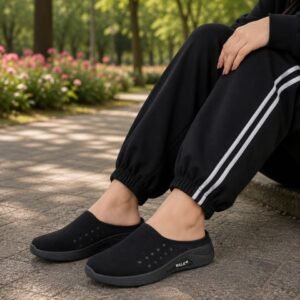 Black cut shoe