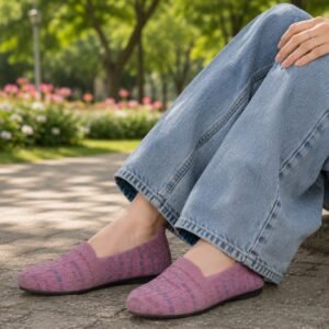 stylish purple coatshoe