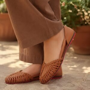 Embroided Net Sandal
